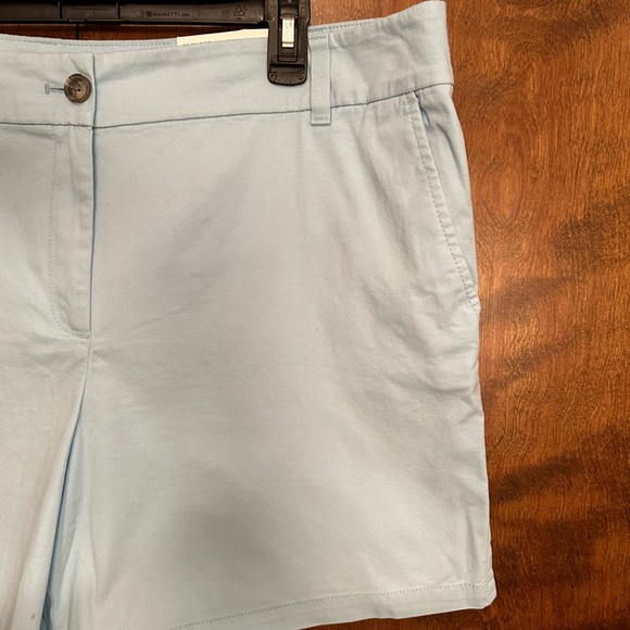 Loft Outlet Womens 16 Light Blue Mid Rose 6” Chino Shorts Cotton Twill - Picture 7 of 14